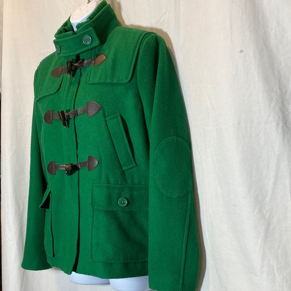 Tommy Hilfiger Wool-blend Stylish Pea Coat in Vibrant Kelly Green - women-M - Picture 2 of 15